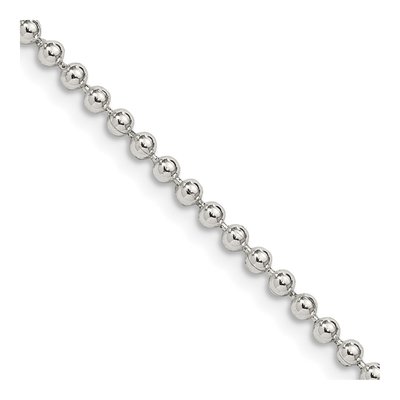 Sterling Silver 2.35mm Beaded Ball Chain