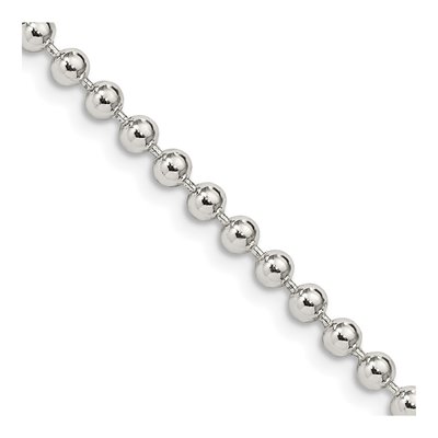 Sterling Silver 3mm Beaded Ball Chain
