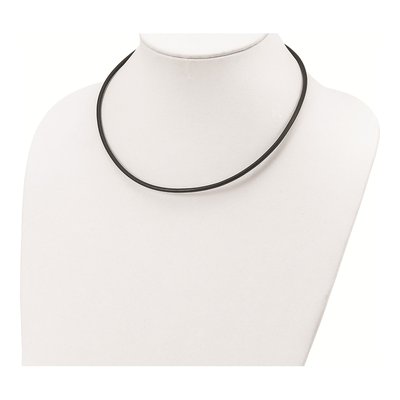 Sterling Silver Black Leather Cord Necklace – view 4