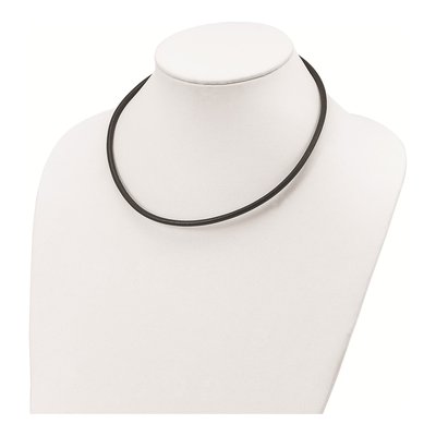 Sterling Silver Black Leather Cord Necklace – view 3