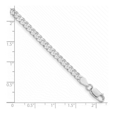 Sterling Silver 3.8mm Flat Curb Chain Bracelet – view 2