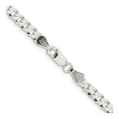 Sterling Silver 4.7mm Flat Curb Chain – view 3