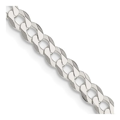 Sterling Silver 4.7mm Flat Curb Chain
