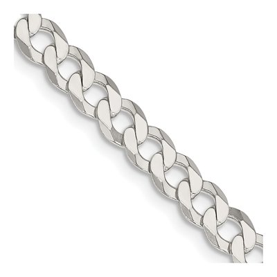Sterling Silver 5.75mm Flat Curb Chain