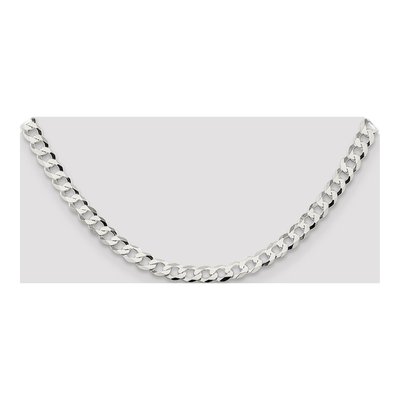 Sterling Silver 6.8mm Flat Curb Chain – view 4