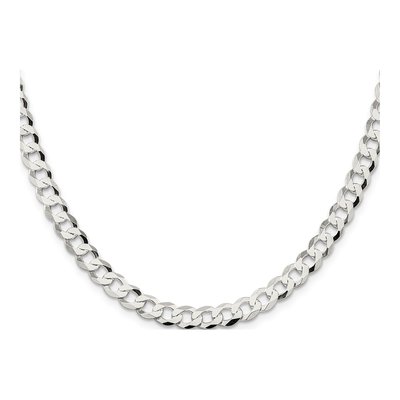 Sterling Silver 6.8mm Flat Curb Chain – view 2