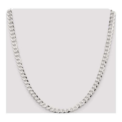 Sterling Silver 6.8mm Flat Curb Chain – view 4