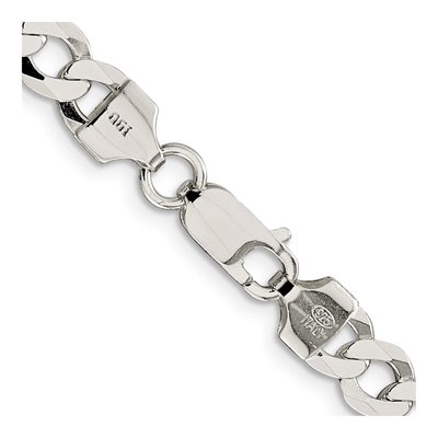 Sterling Silver 6.8mm Flat Curb Chain – view 3