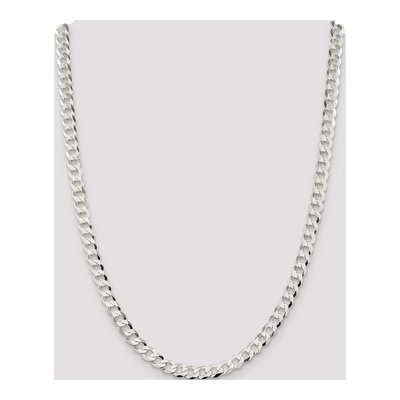 Sterling Silver 6.8mm Flat Curb Chain – view 4