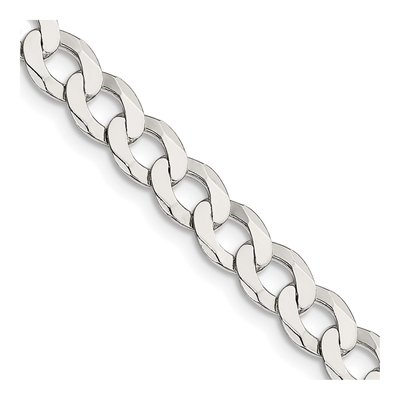 Sterling Silver 6.8mm Flat Curb Chain