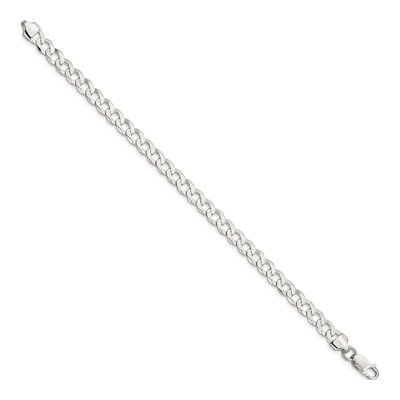 Sterling Silver 6.8mm Flat Curb Chain Bracelet – view 2
