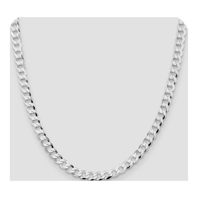 Sterling Silver 6.8mm Flat Curb Chain – view 4