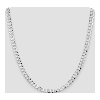 Sterling Silver 6.8mm Flat Curb Chain – view 4