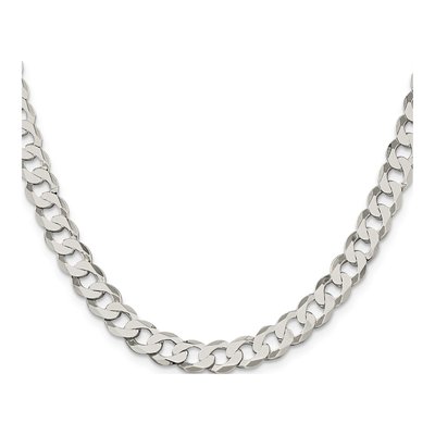 Sterling Silver 7.5mm Flat Curb Chain – view 2