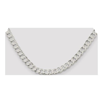 Sterling Silver 7.5mm Flat Curb Chain – view 4