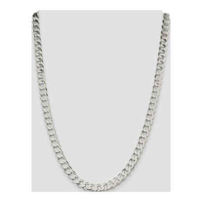Sterling Silver 7.5mm Flat Curb Chain – view 4
