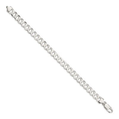 Sterling Silver 7.5mm Flat Curb Chain Bracelet – view 2