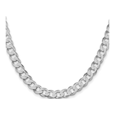 Sterling Silver 7.5mm Flat Curb Chain – view 2