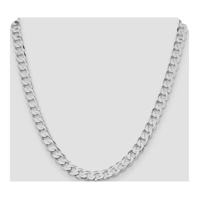 Sterling Silver 7.5mm Flat Curb Chain – view 4