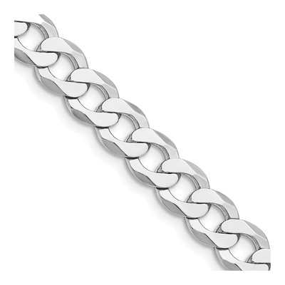 Sterling Silver 7.5mm Flat Curb Chain