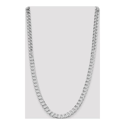 Sterling Silver 7.5mm Flat Curb Chain – view 4