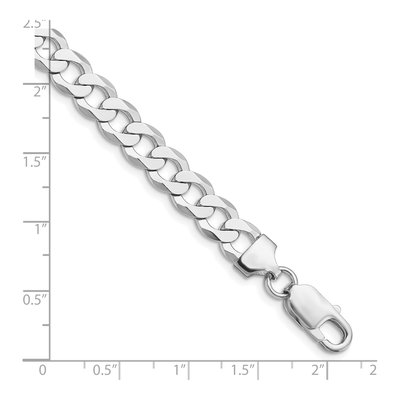 Sterling Silver 7.5mm Flat Curb Chain Bracelet – view 2