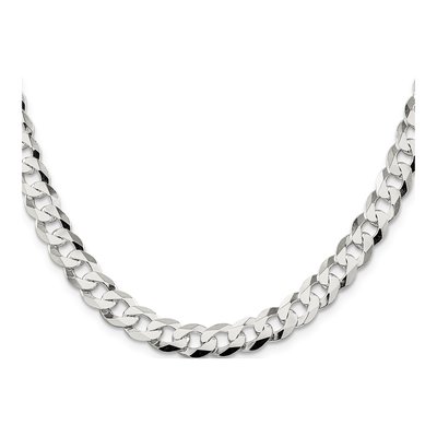 Sterling Silver 8.5mm Flat Curb Chain – view 2