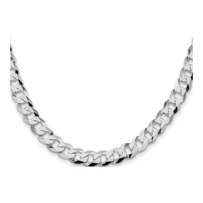 Sterling Silver 8.5mm Flat Curb Chain – view 2
