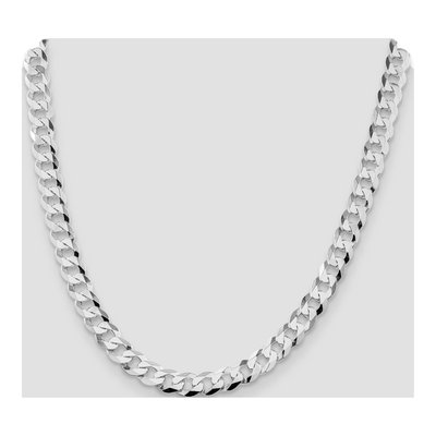 Sterling Silver 8.5mm Flat Curb Chain – view 4