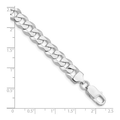 Sterling Silver 8.5mm Flat Curb Chain Bracelet – view 2