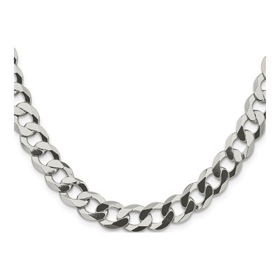 Sterling Silver 9.75mm Flat Curb Chain – view 2