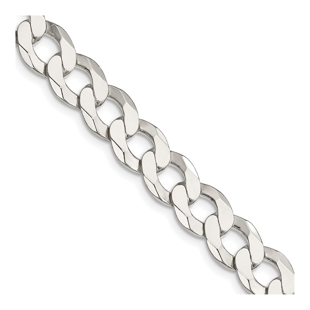Sterling Silver 9.75mm Flat Curb Chain
