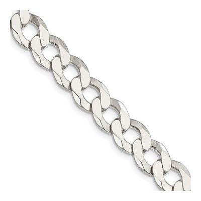 Sterling Silver 9.75mm Flat Curb Chain