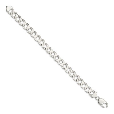 Sterling Silver 9.75mm Flat Curb Chain Bracelet – view 2