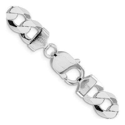 Sterling Silver 9.75mm Flat Curb Chain – view 3