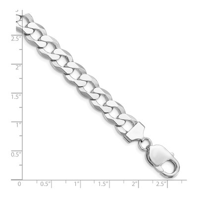 Sterling Silver 9.75mm Flat Curb Chain Bracelet – view 2