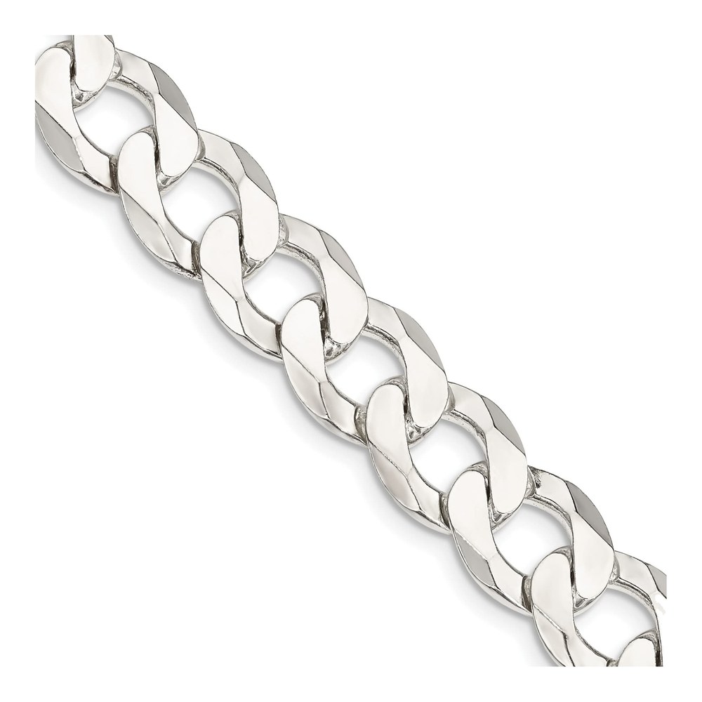 Sterling Silver 11.75mm Flat Curb Chain