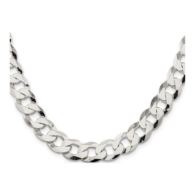 Sterling Silver 11.75mm Flat Curb Chain – view 2