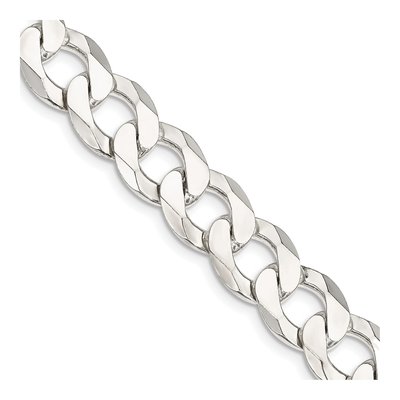 Sterling Silver 11.75mm Flat Curb Chain