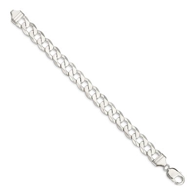 Sterling Silver 11.75mm Flat Curb Chain Bracelet – view 2