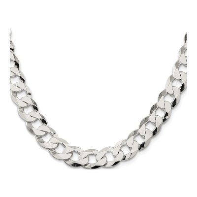 Sterling Silver 11.75mm Flat Curb Chain – view 2