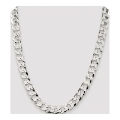 Sterling Silver 11.75mm 22-Inch Flat Curb Chain – view 4