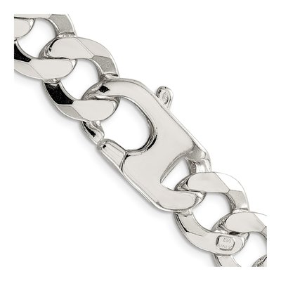 Sterling Silver 14mm Flat Curb Chain – view 3