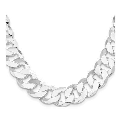 Sterling Silver 16mm Flat Curb Chain – view 2