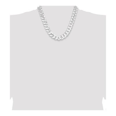 Sterling Silver 16mm Flat Curb Chain – view 4