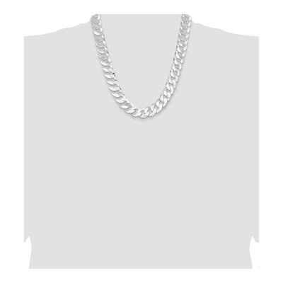 Sterling Silver 16mm Flat Curb Chain – view 4