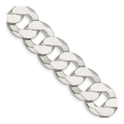 Sterling Silver 16mm Flat Curb Chain