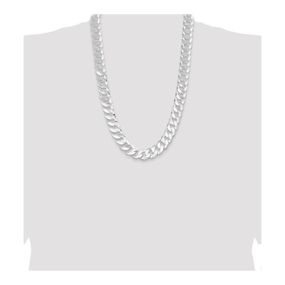 Sterling Silver 16mm 26-inch Flat Curb Chain – view 4