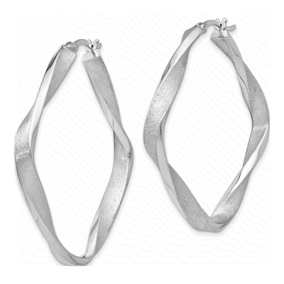 Sterling Silver 45mm Twisted Hoop Earrings – view 3