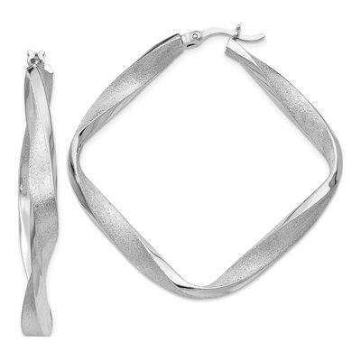 Sterling Silver 45mm Twisted Hoop Earrings